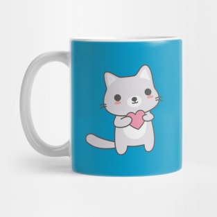 Cute Cat With A Heart T-Shirt Mug